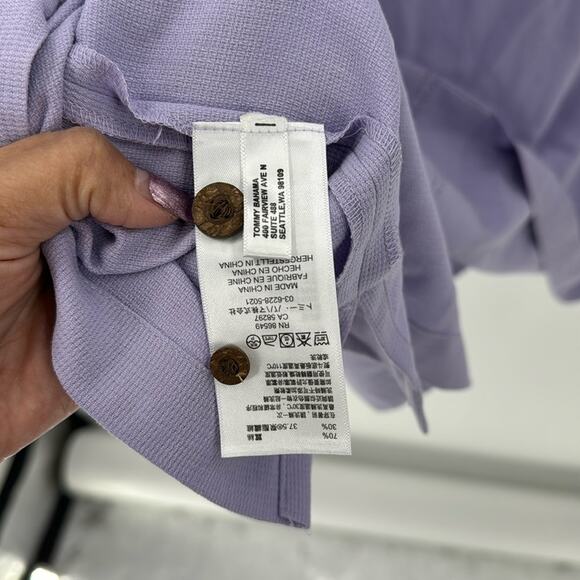 Tommy Bahama ISLANDZONE purple silk blend short sleeve button down size 2XL - Picture 8 of 10